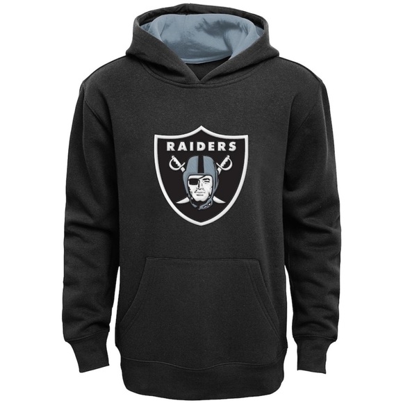 Youth Black Las Vegas Raiders Fan Gear Prime Pullover Hoodie Sz medium - Picture 1 of 6